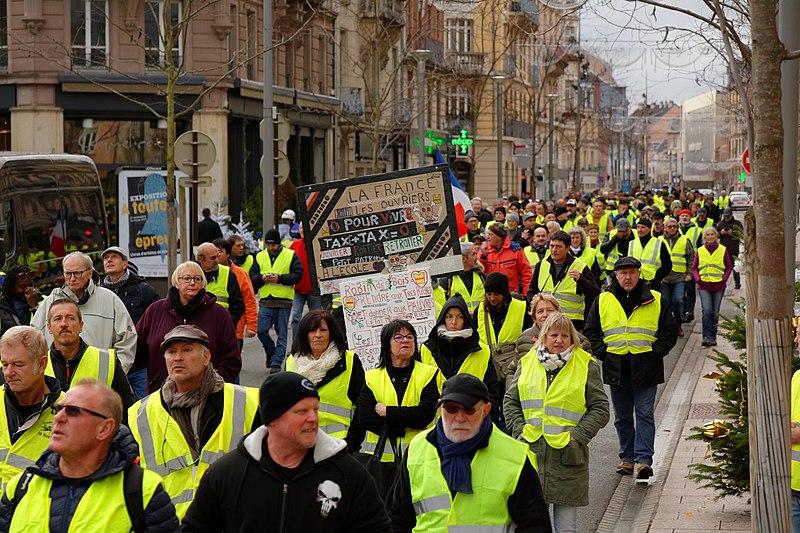 Manifestation du mouvement des gilets jaunes, à Belfort, le 01 décembre 2018.